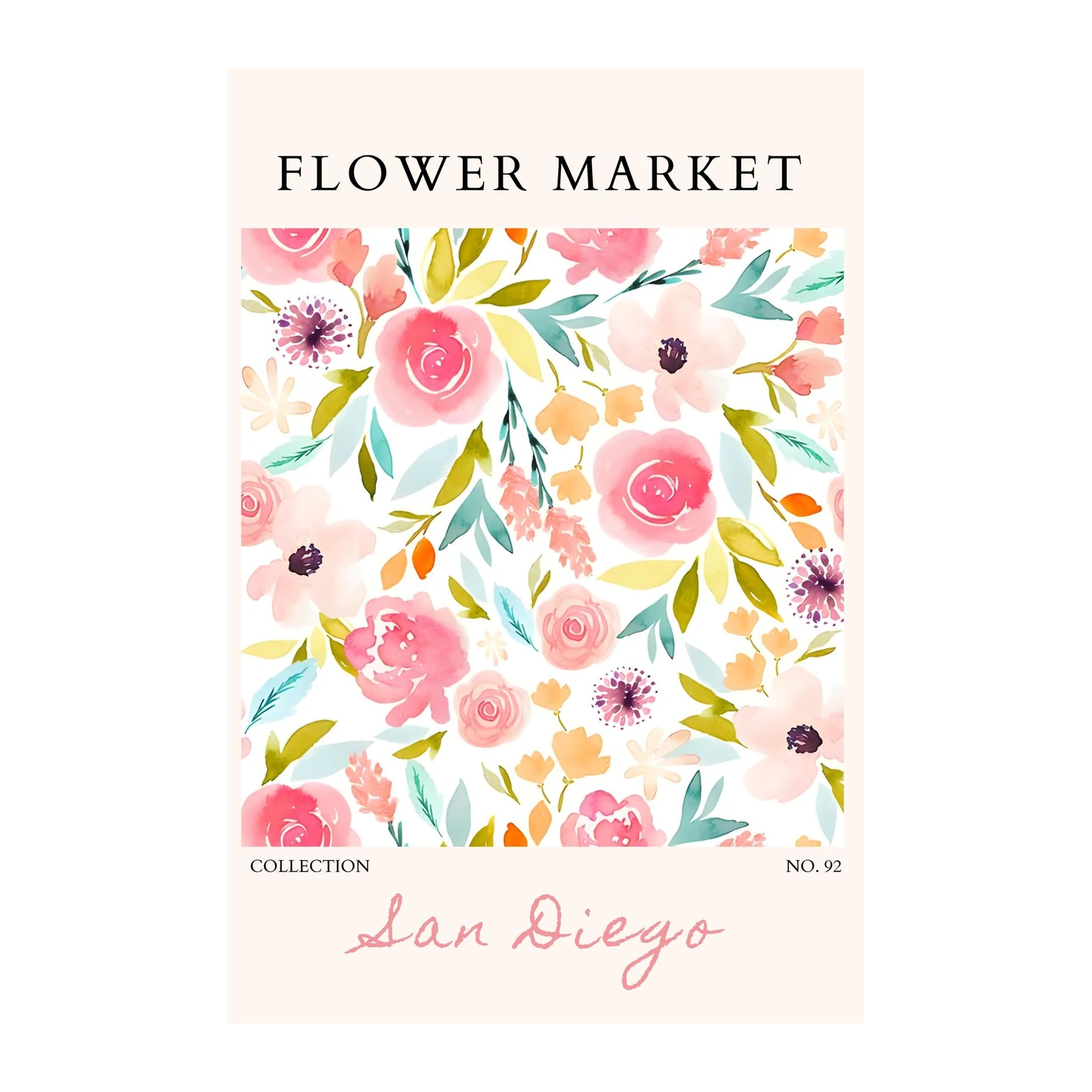 Watercolor Floral Garden Wall Art