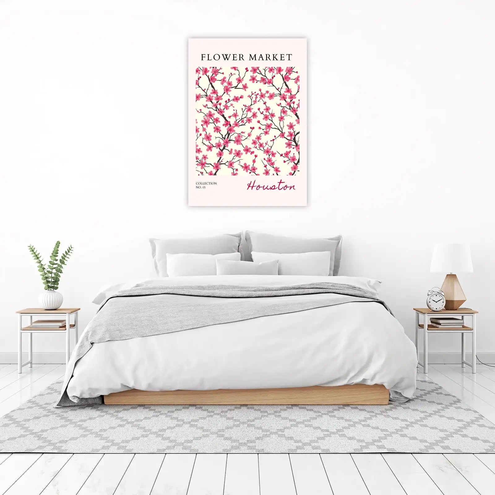Pink Cherry Blossom Flower Market Wall Art