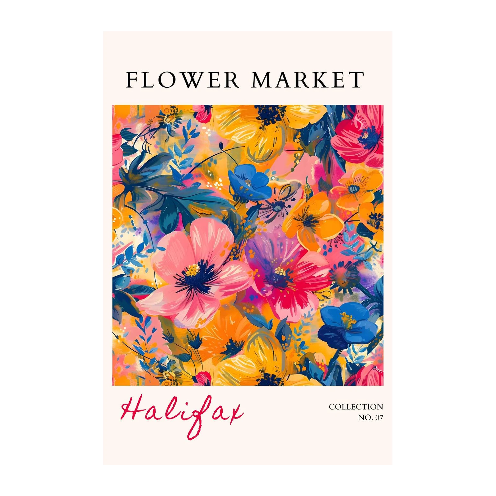 Vibrant Floral Market Wall Art - Bold Art