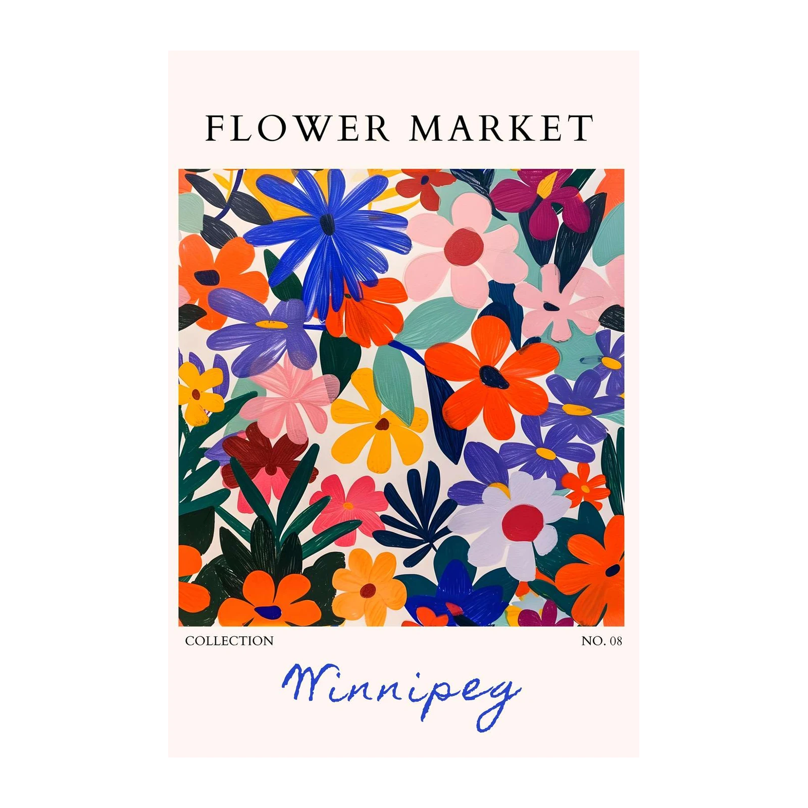 Vibrant Floral Market Winnipeg Wall Art
