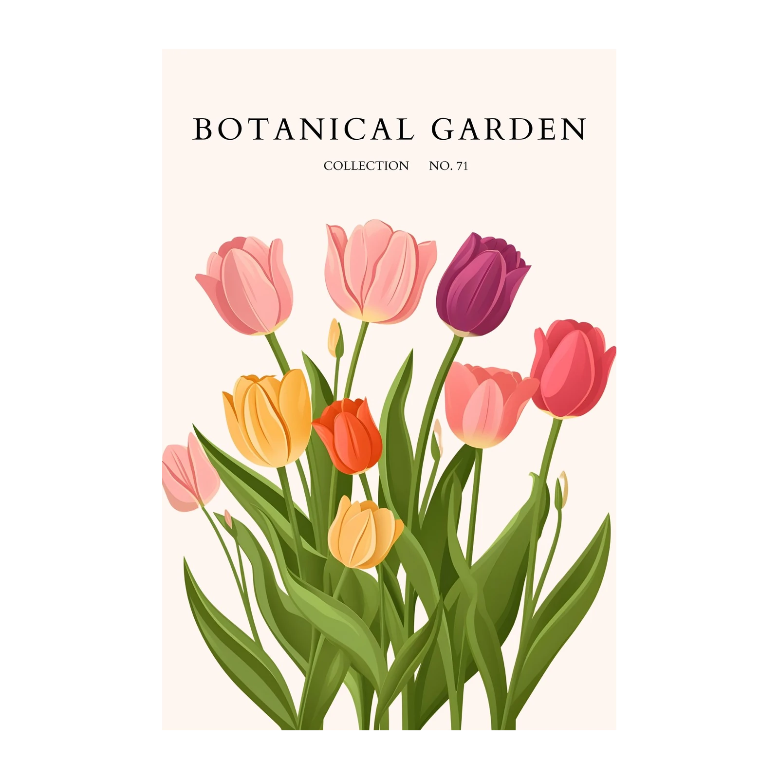 Vibrant Tulip Botanical Garden Wall Art