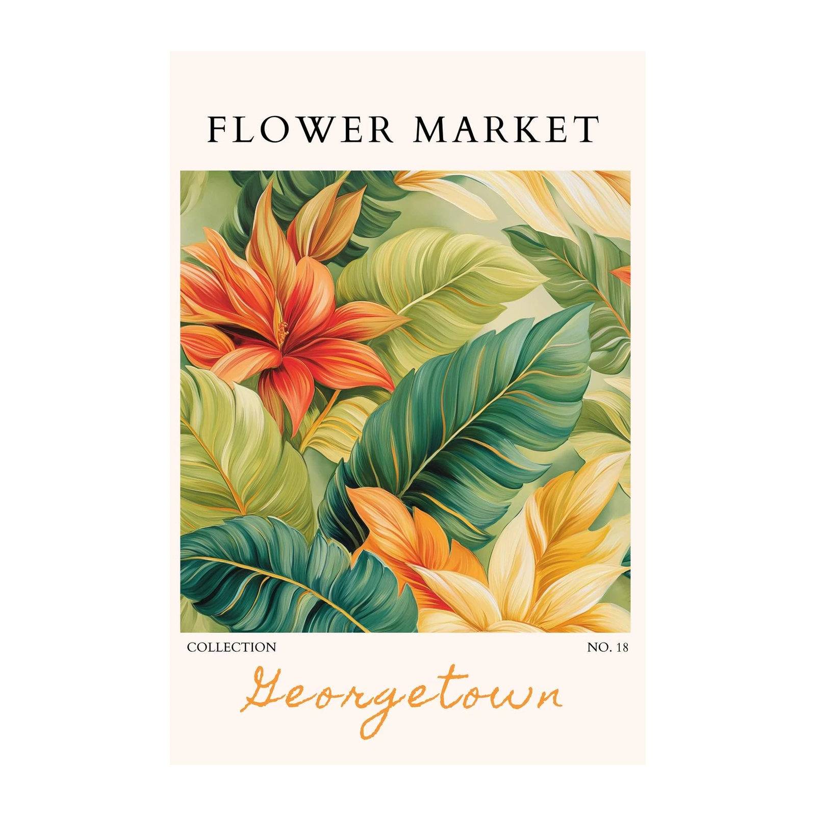 Vibrant Tropical Floral Wall Art