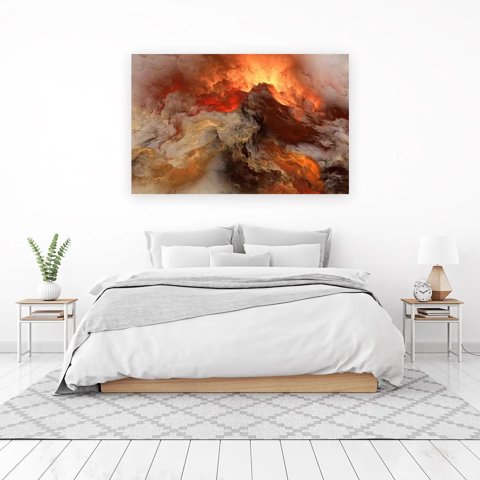 Fiery Mountain Abstract Wall Art