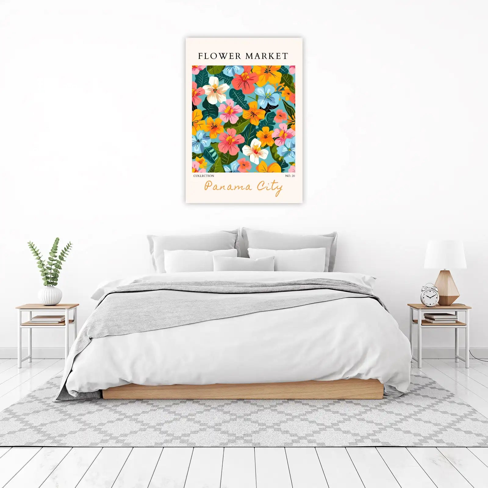 Tropical Floral Market Wall Art | Vibrant Paradise Art