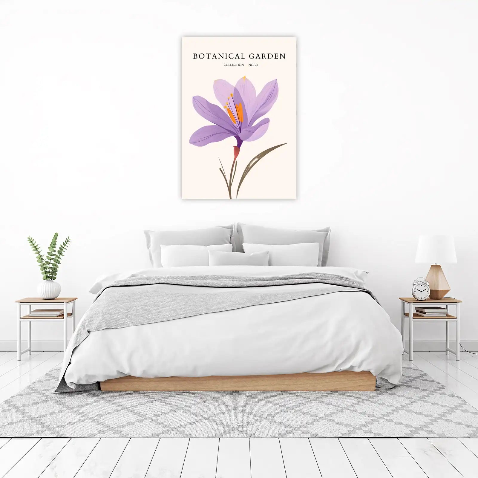 Elegant Purple Saffron Botanical Garden Wall Art