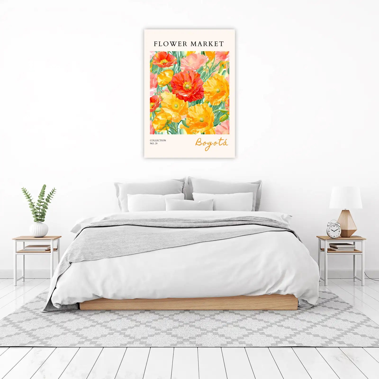 Vibrant Poppy Floral Market "Bogotá" Wall Art