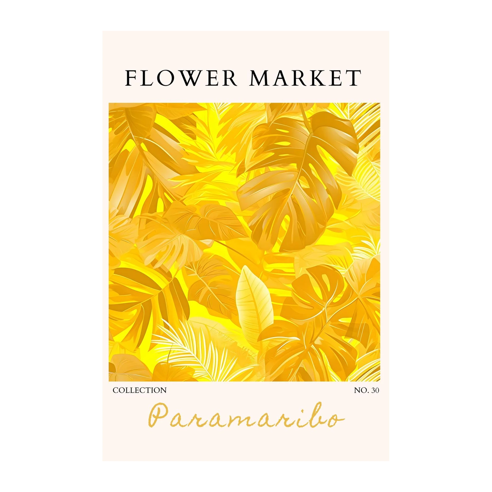 Vibrant Yellow Tropical Leaves Wall Art