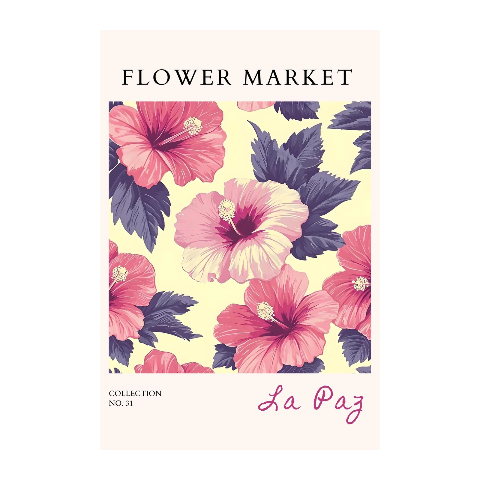 Tropical Hibiscus Flower Market Wall Art