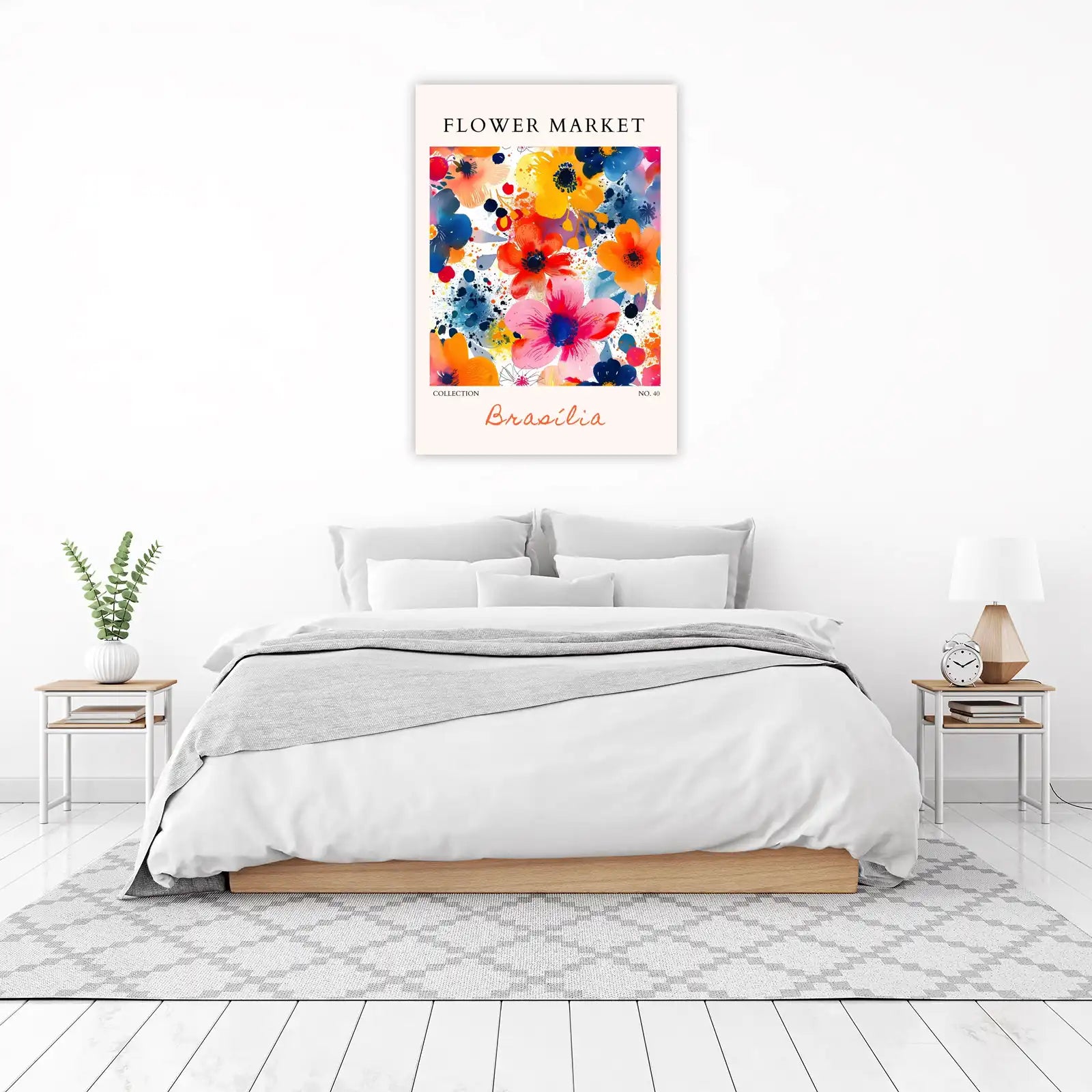 Vibrant Floral Market "Brasilia" Wall Art
