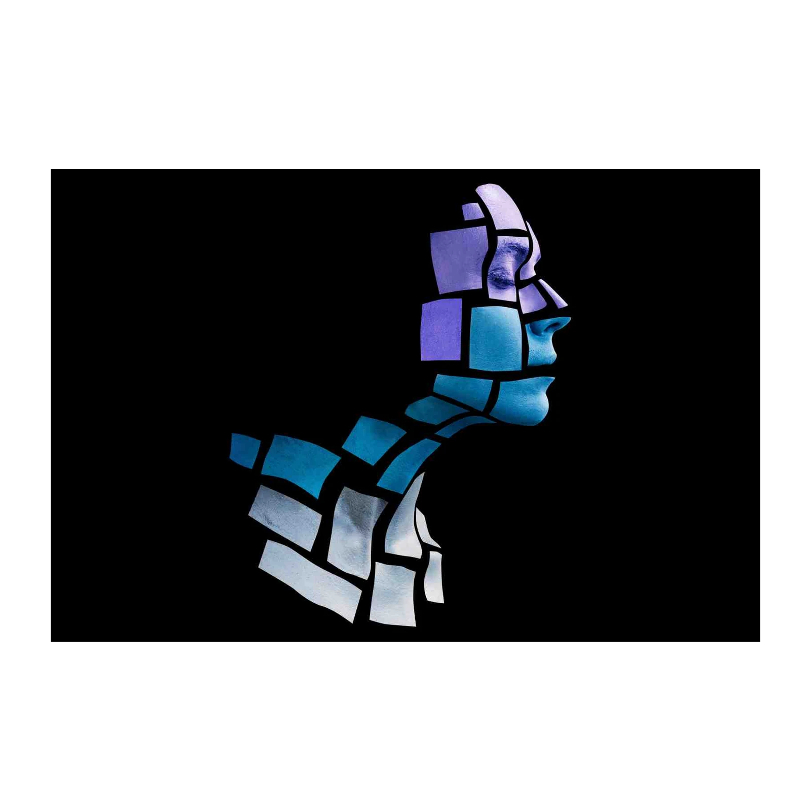 Abstract Mosaic Face Wall Art