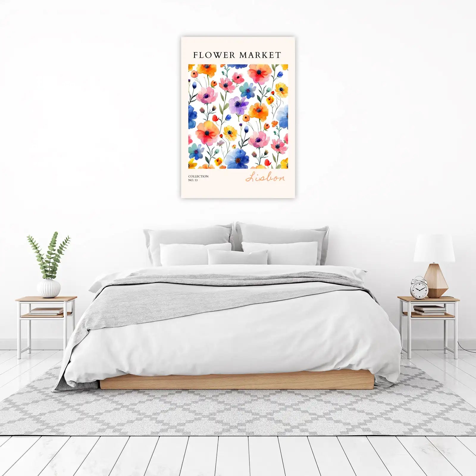 Vibrant Floral Market Watercolor Wall Art