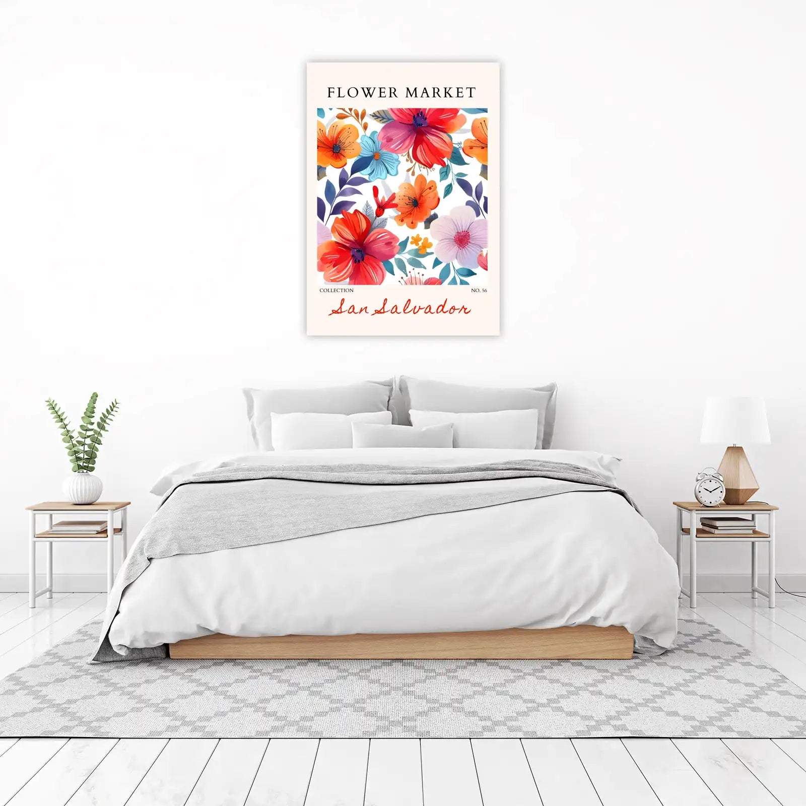 Vibrant Floral Market San Salvador Wall Art