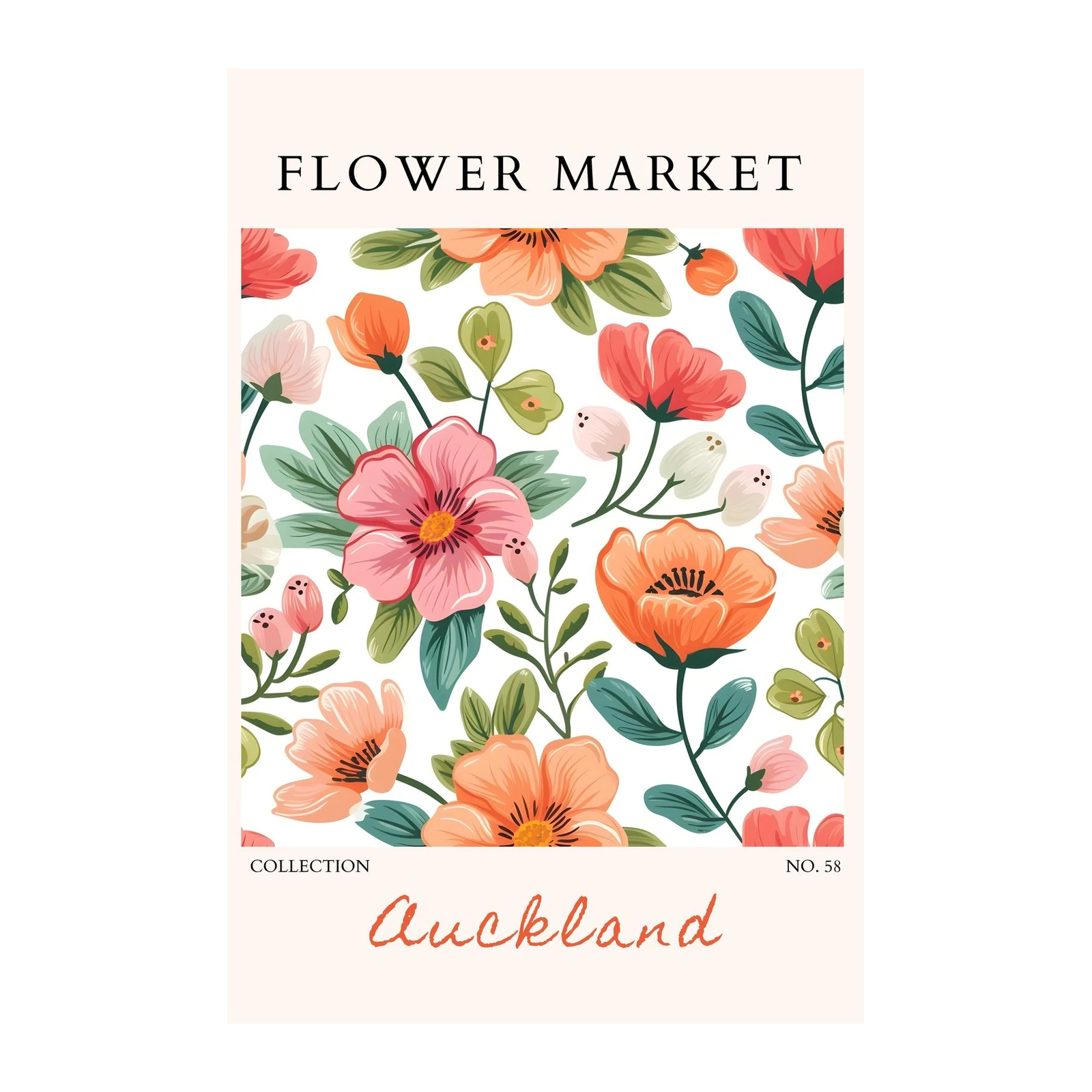 Vibrant Floral Market Wall Art