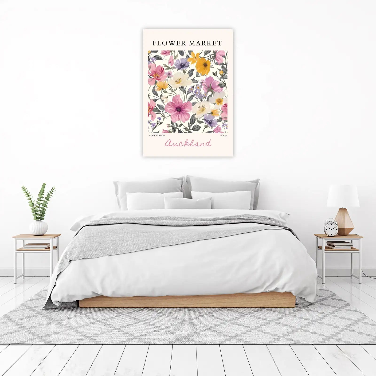Vintage Floral Market Auckland Wall Art