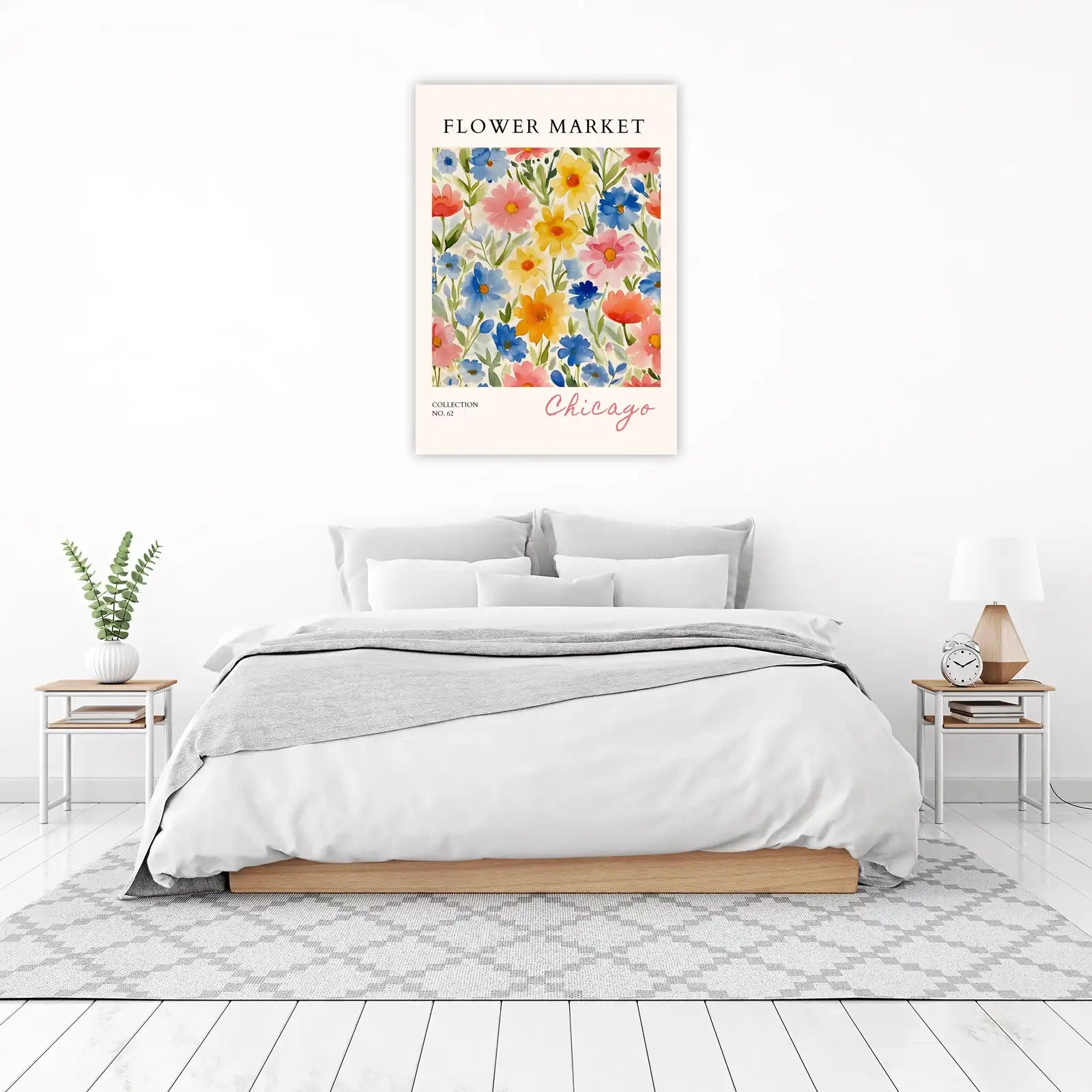 Vibrant Floral Market 'Chicago' Wall Art