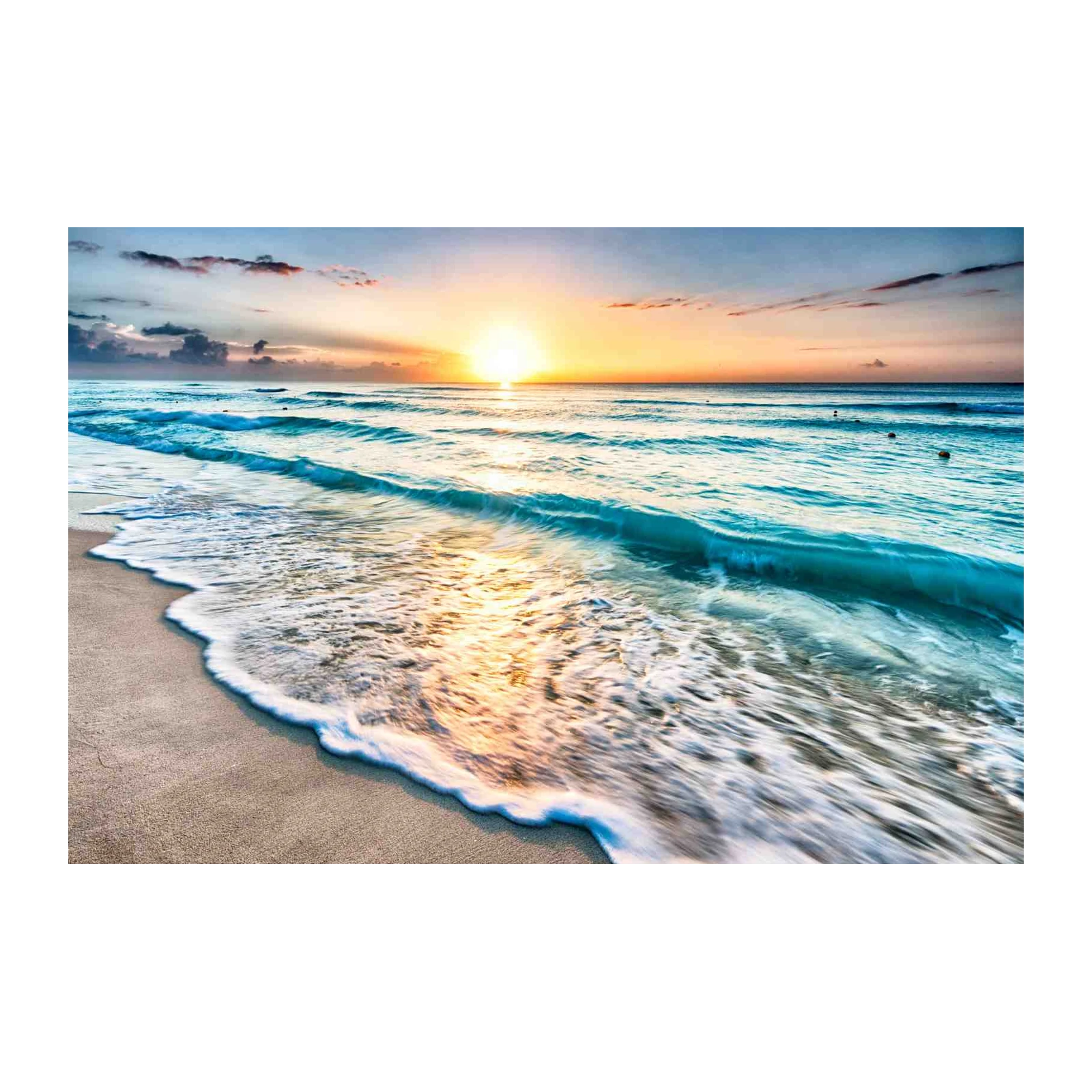 Serene Sunrise Ocean Waves Wall Art