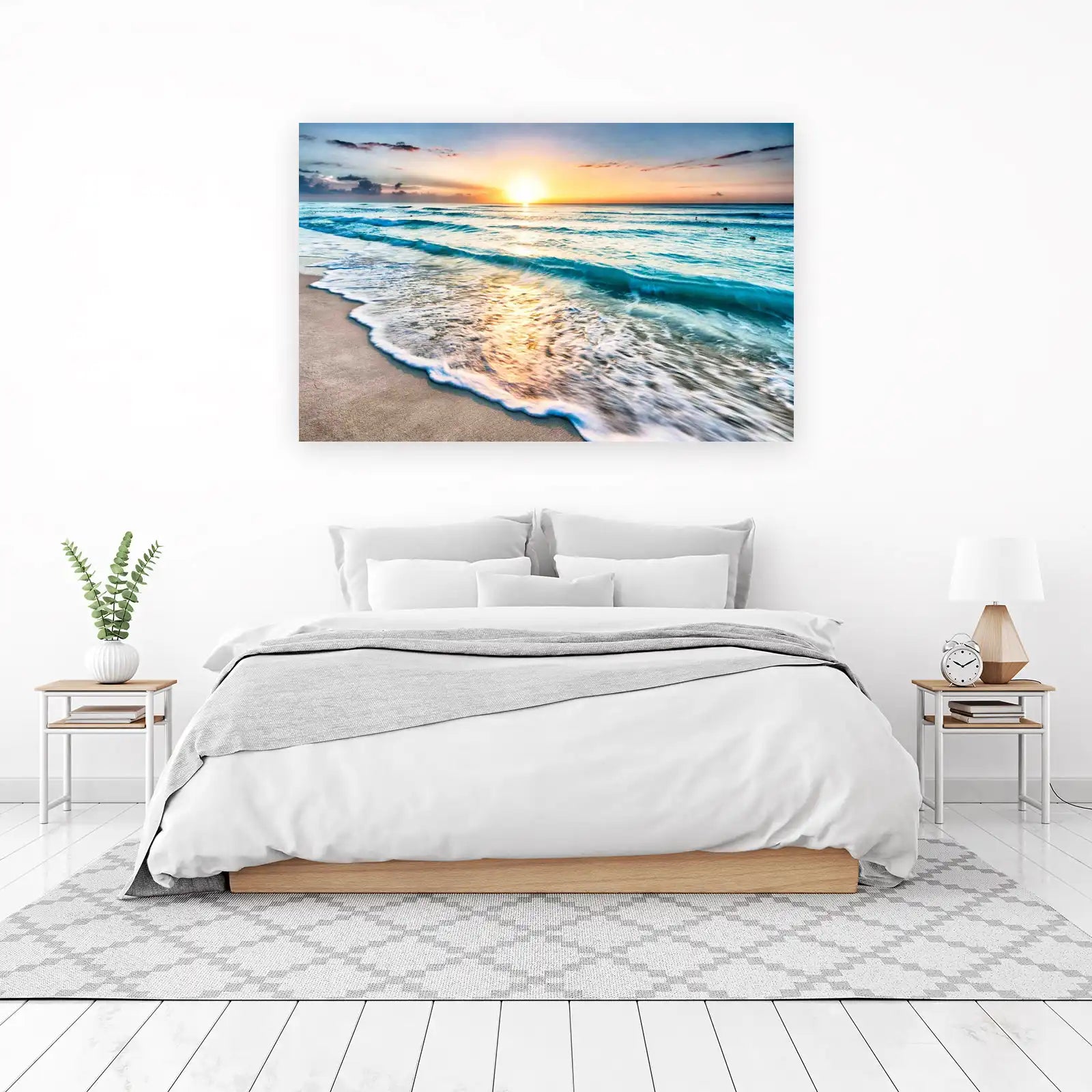 Serene Sunrise Ocean Waves Wall Art