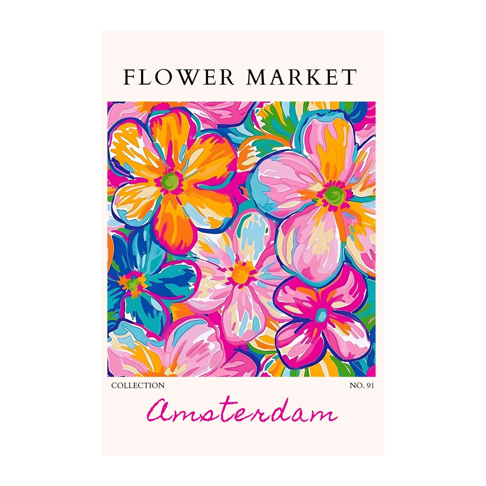 Vibrant Floral Amsterdam Wall Art