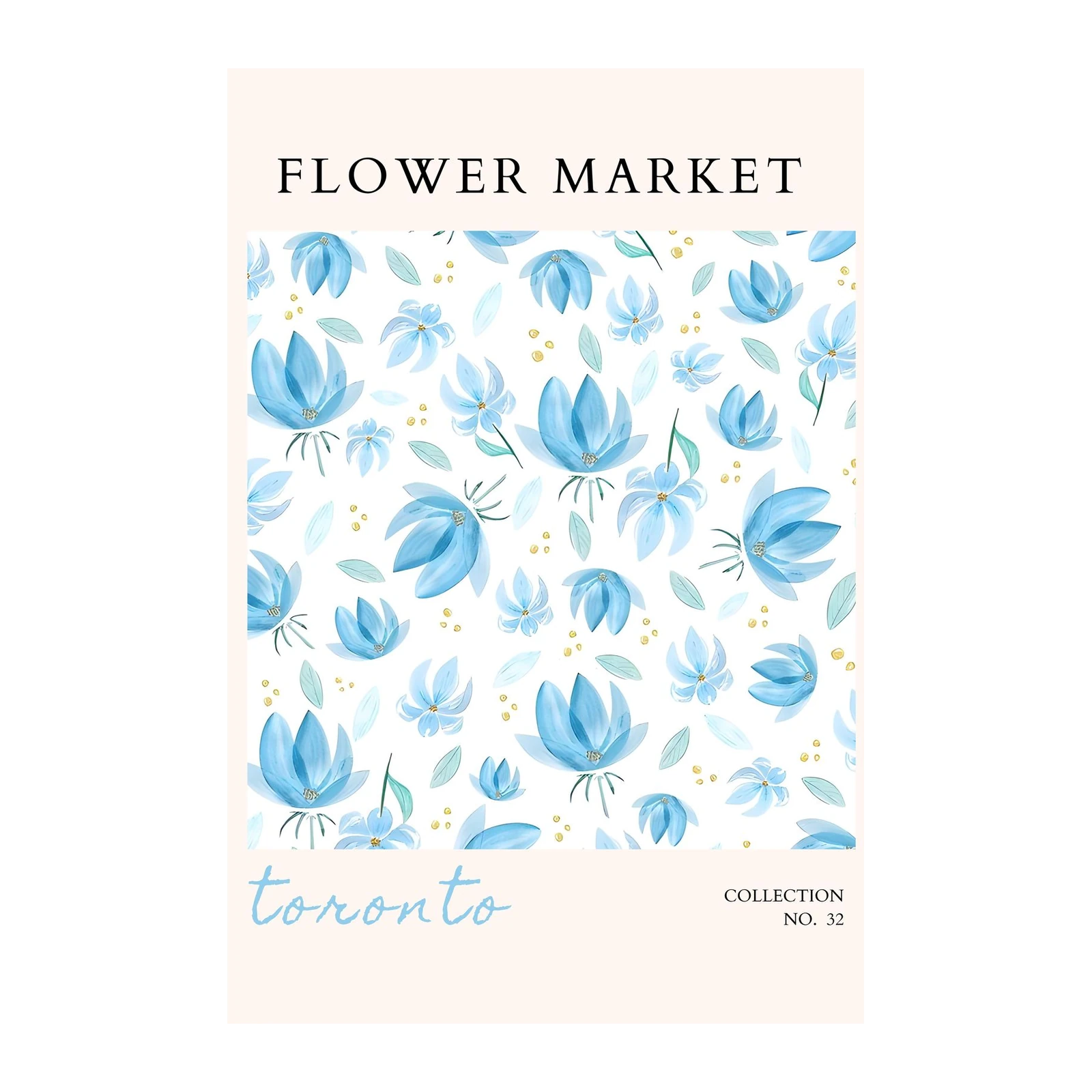 Blue Floral Market Toronto Wall Art