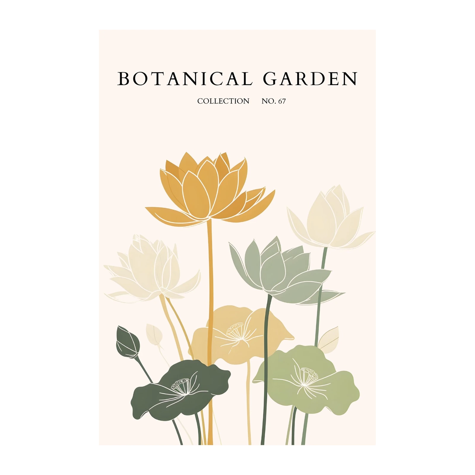Modern Botanical Lotus Wall Art Wall Art