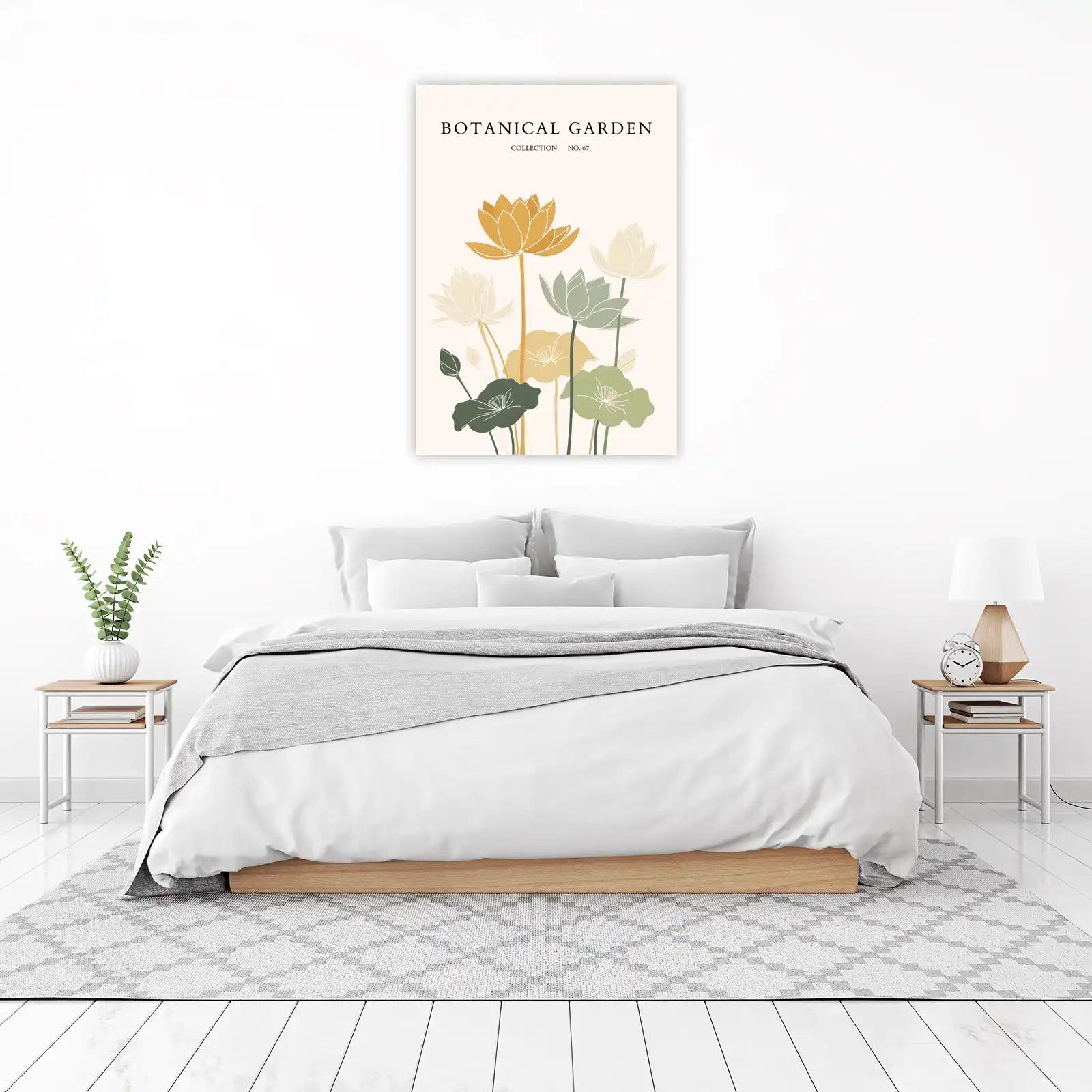 Modern Botanical Lotus Wall Art Wall Art
