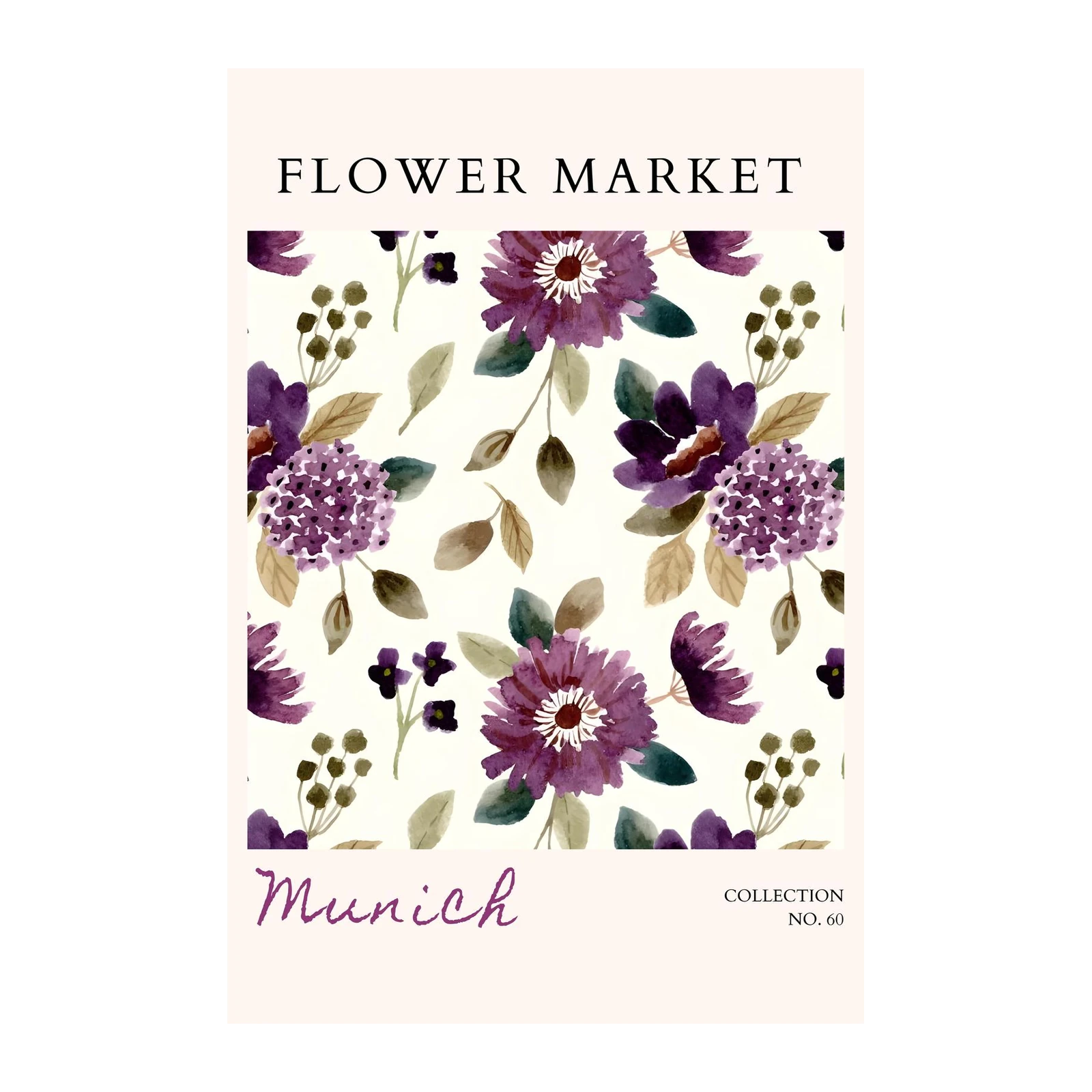 Enchanting Floral Market Munich Wall Art
