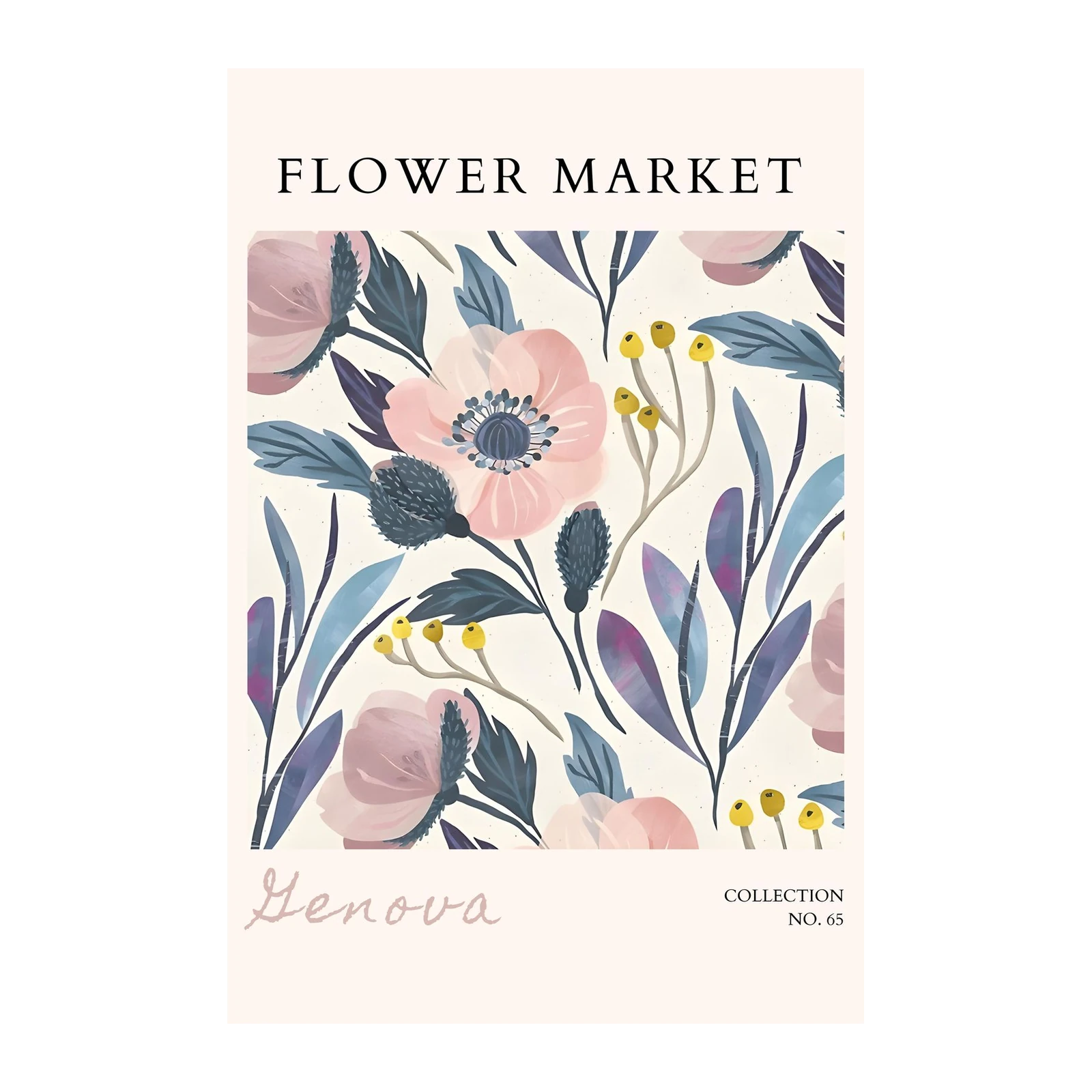 Genova Flower Market Blush Floral Wall Art