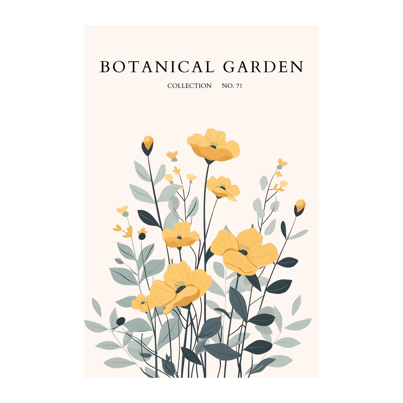 Yellow Floral Botanical Garden Wall Art