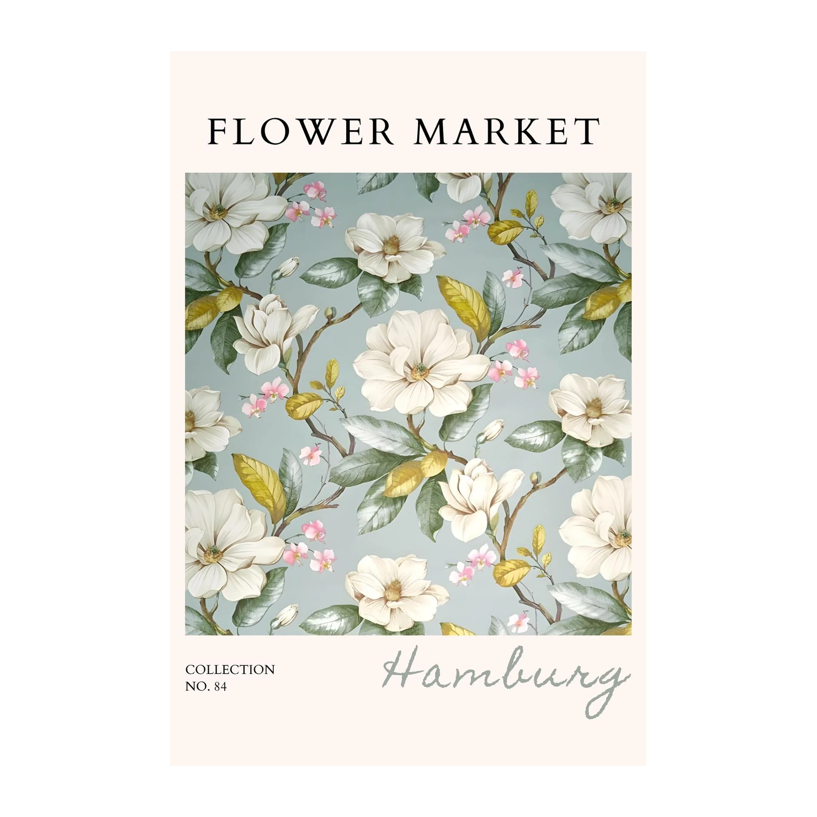Magnolia Flower Market Wall Art - Botanical Art