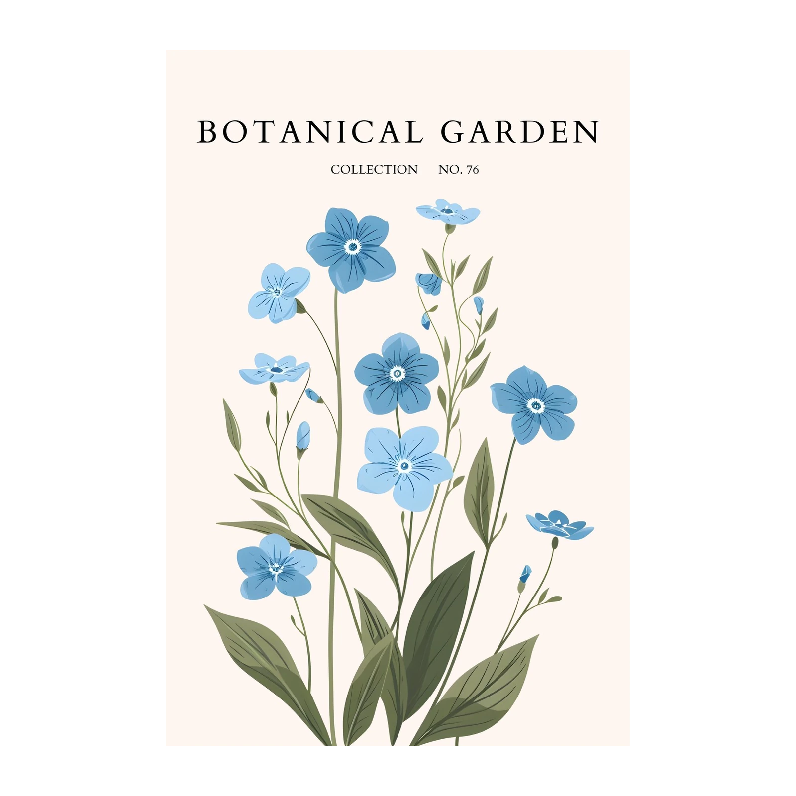 Blue Botanical Garden Floral Wall Art
