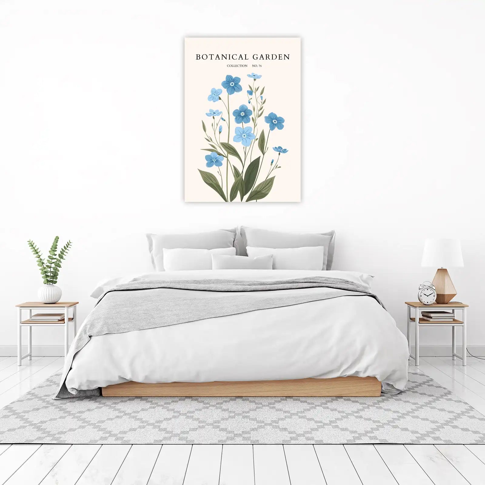 Blue Botanical Garden Floral Wall Art