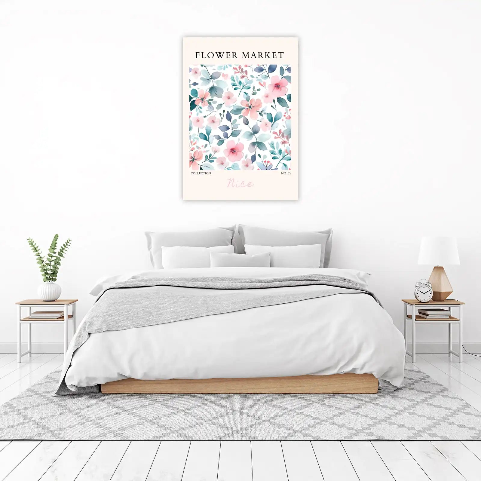 Soft Floral Watercolor "Flower Market" Wall Art