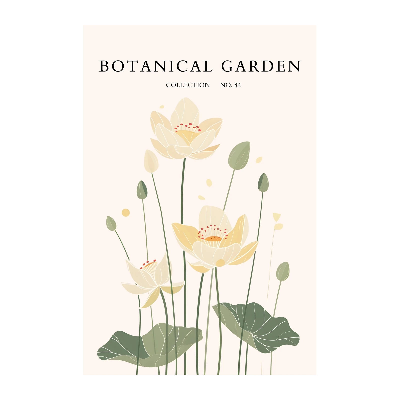 Serene Yellow Lotus Botanical Garden Wall Art