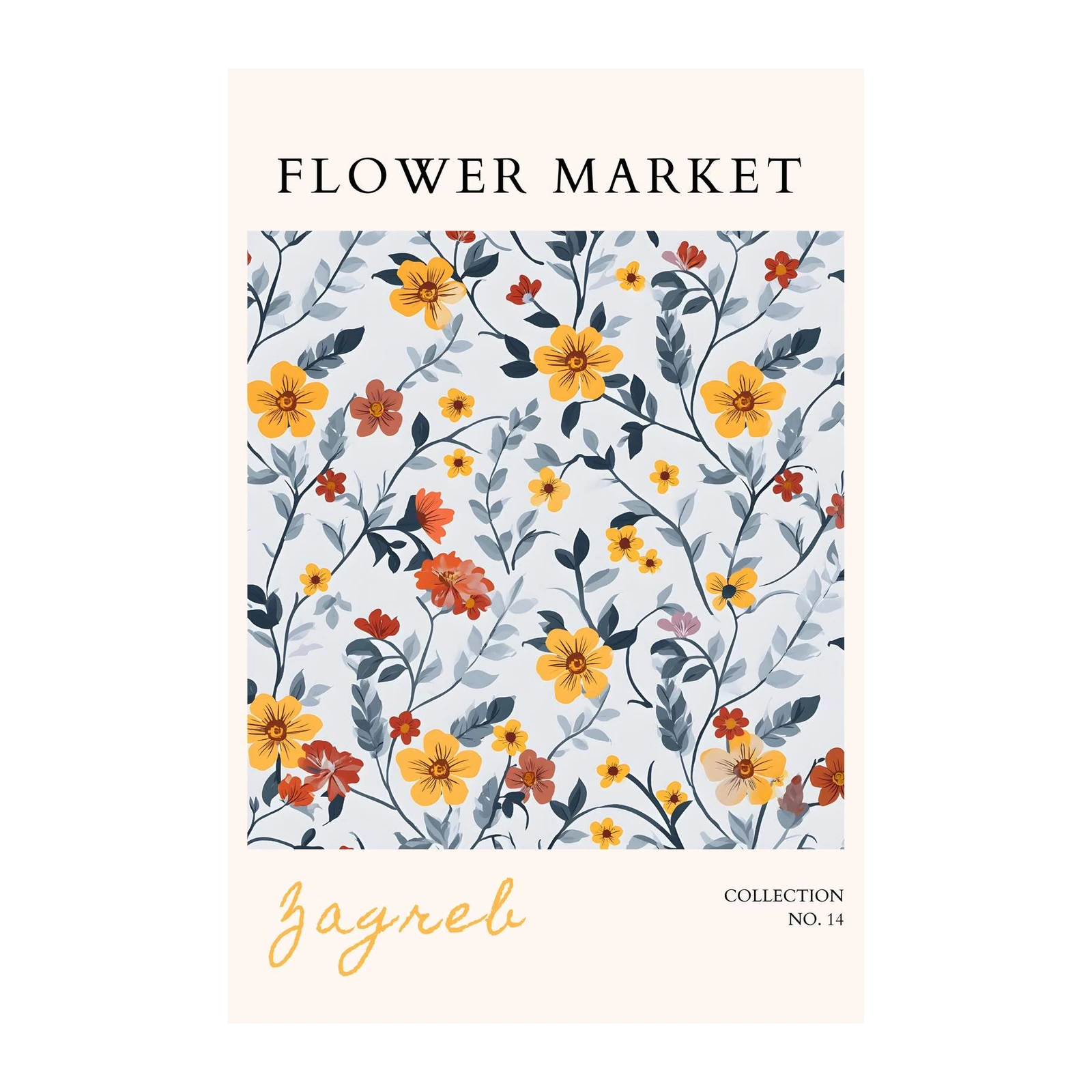 Vibrant Floral Zagreb Flower Market Wall Art