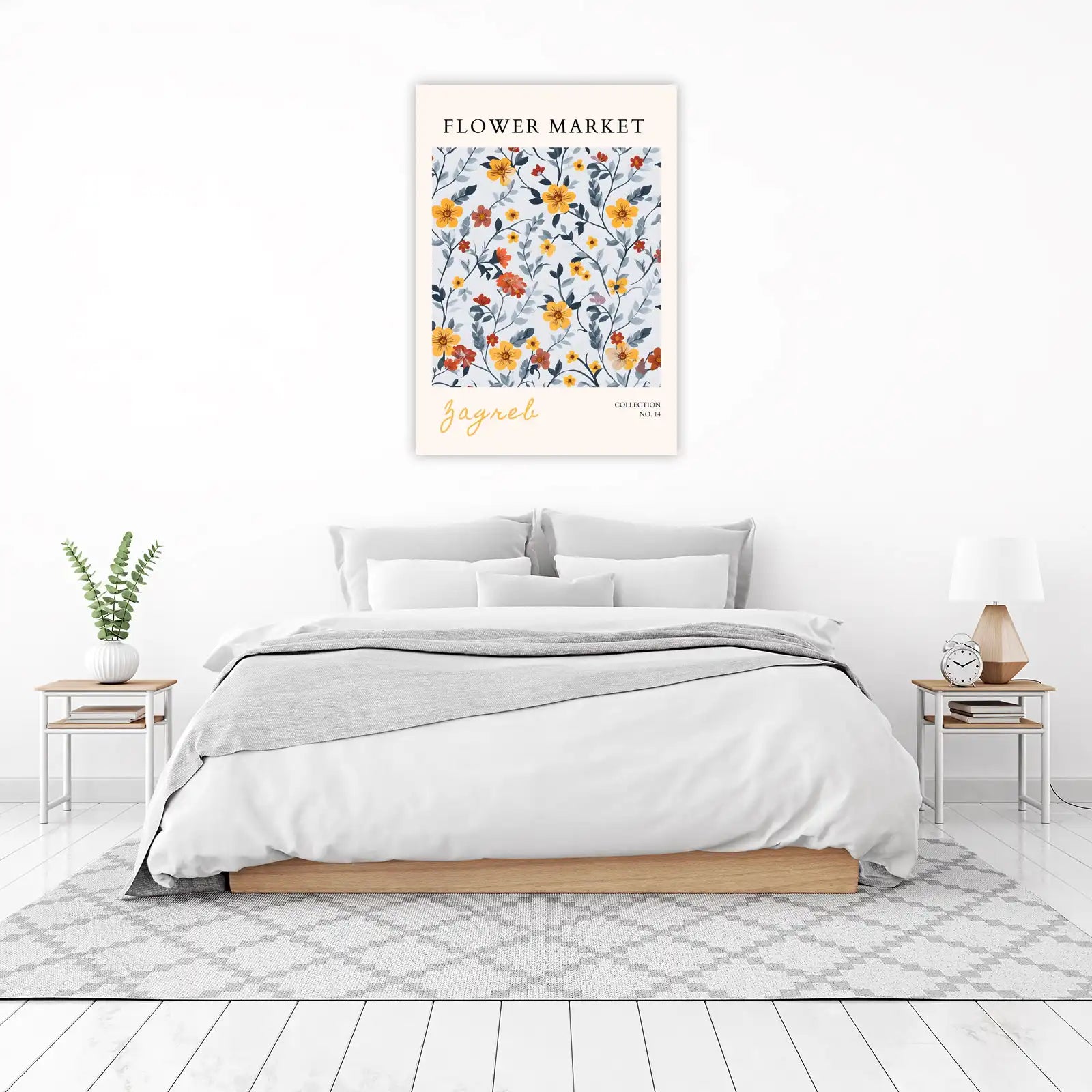 Vibrant Floral Zagreb Flower Market Wall Art