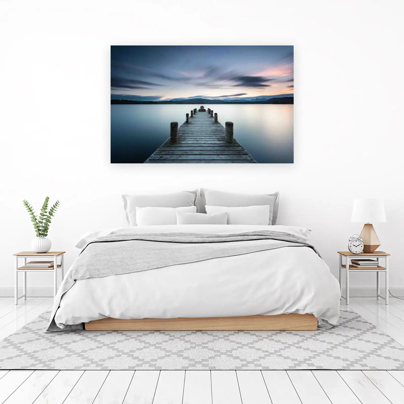 Tranquil Lake Dock Serenity Wall Art