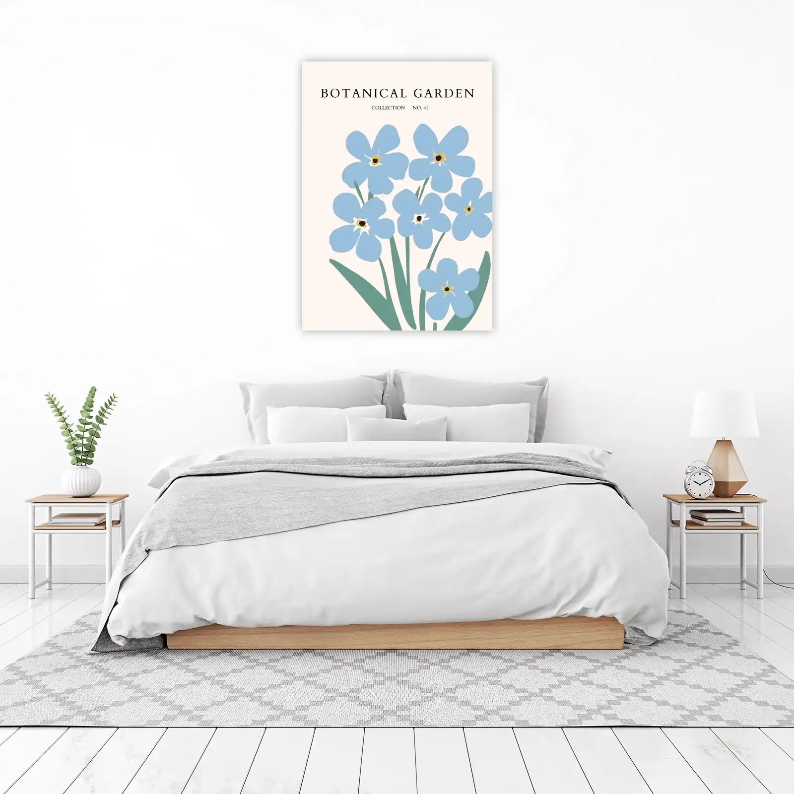 Serene Blue Forget-Me-Nots Botanical Wall Art