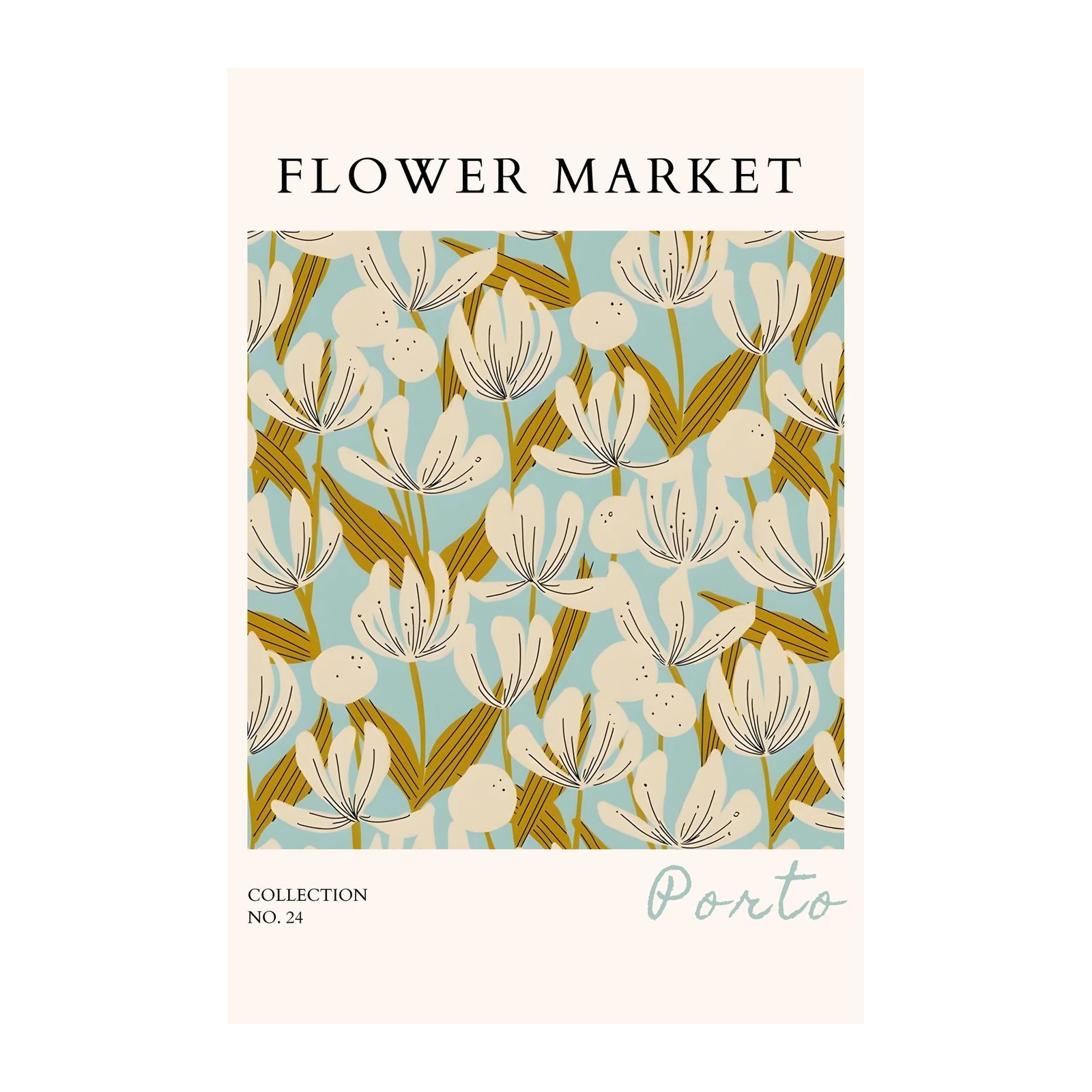 Vintage Floral Market Porto Wall Art