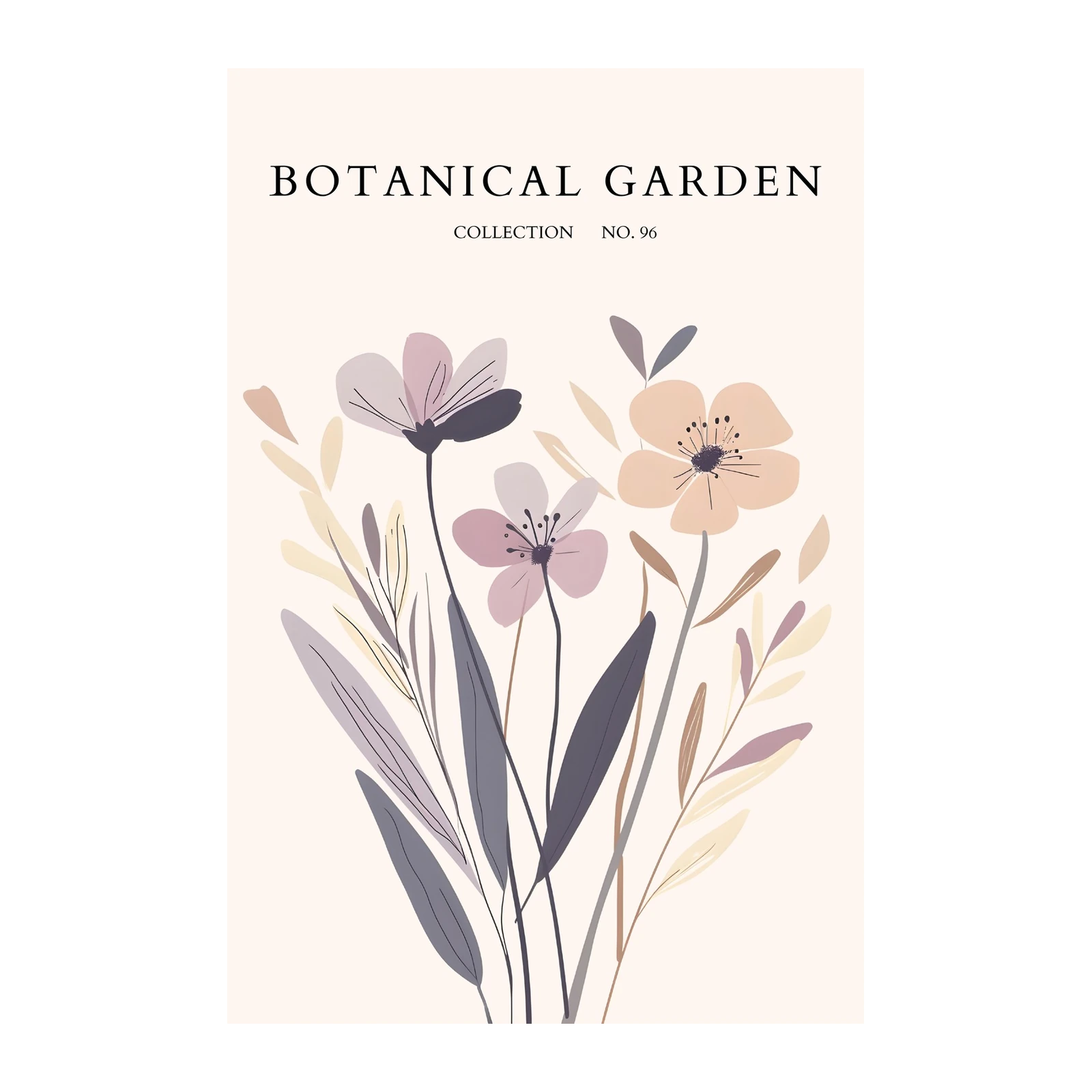 Elegant Botanical Garden Flowers Wall Art
