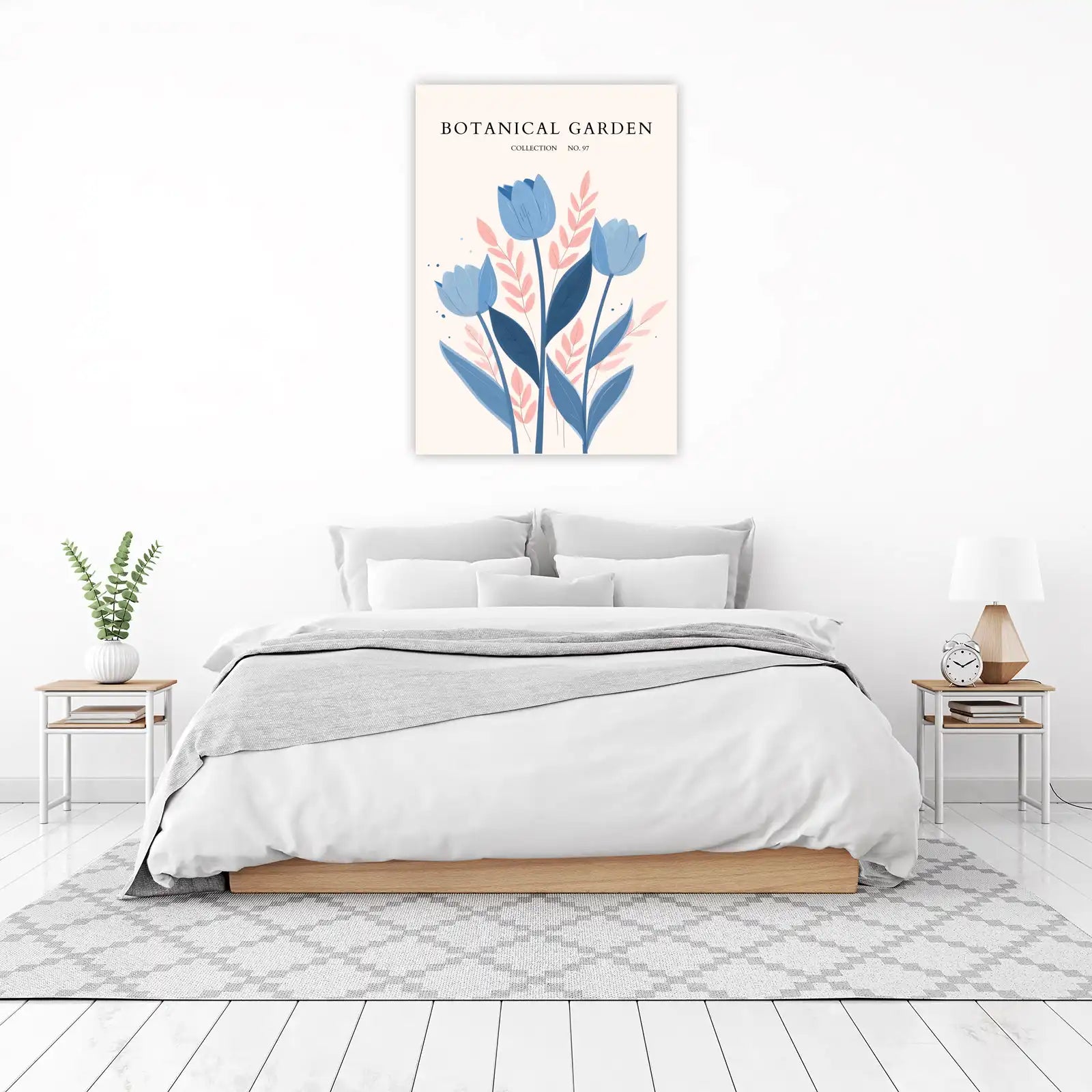 Soft Blue Tulips Botanical Garden Wall Art