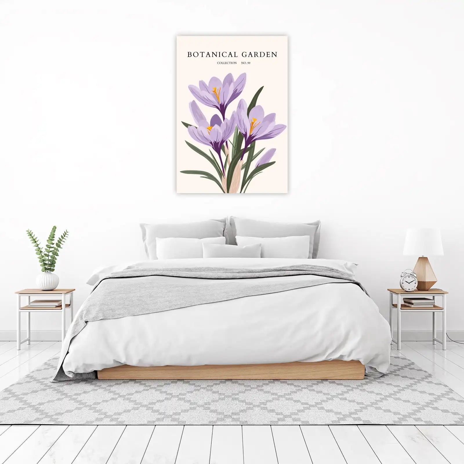Elegant Purple Crocus Botanical Garden Wall Art