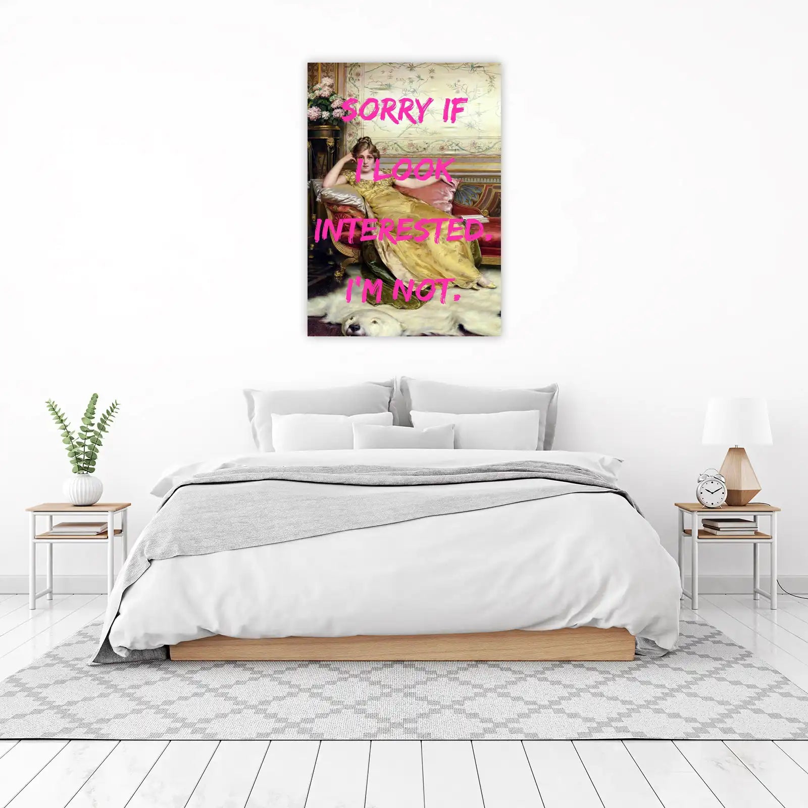 Sarcastic Victorian Lady "I'm Not Interested" Wall Art
