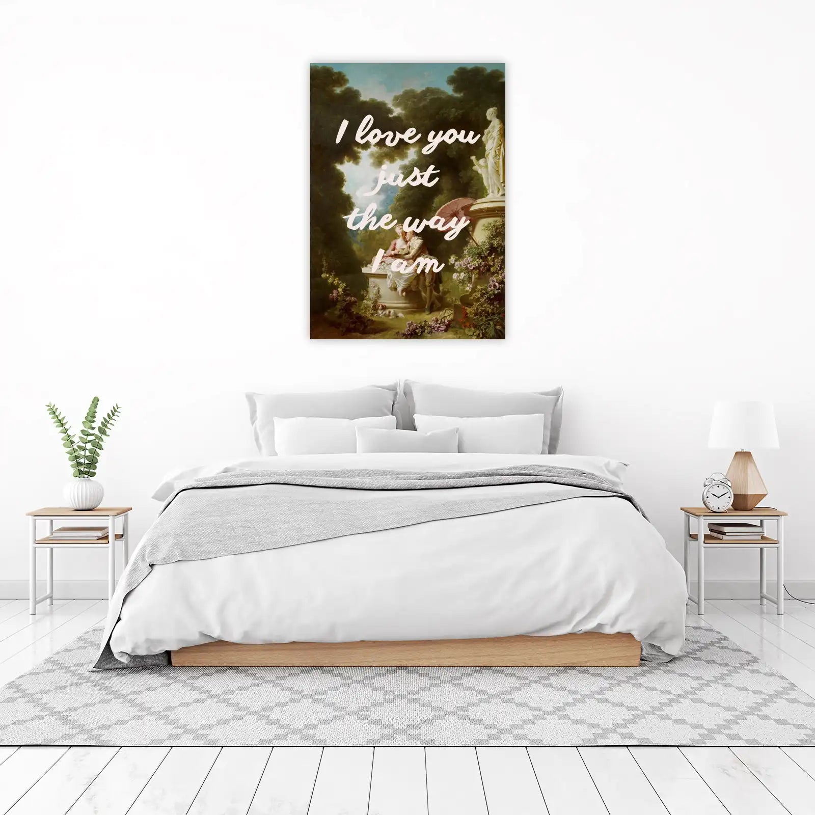 Romantic Garden Embrace "I Love You" Wall Art