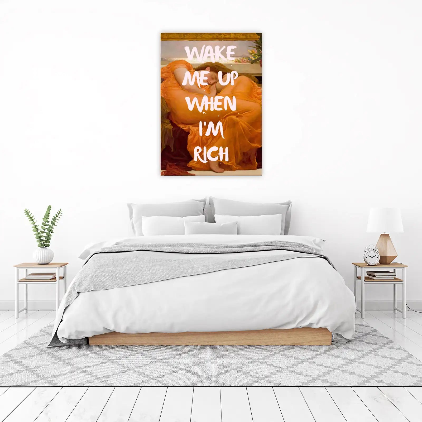 Funny Motivational "Wake Me Up When I'm Rich" Wall Art