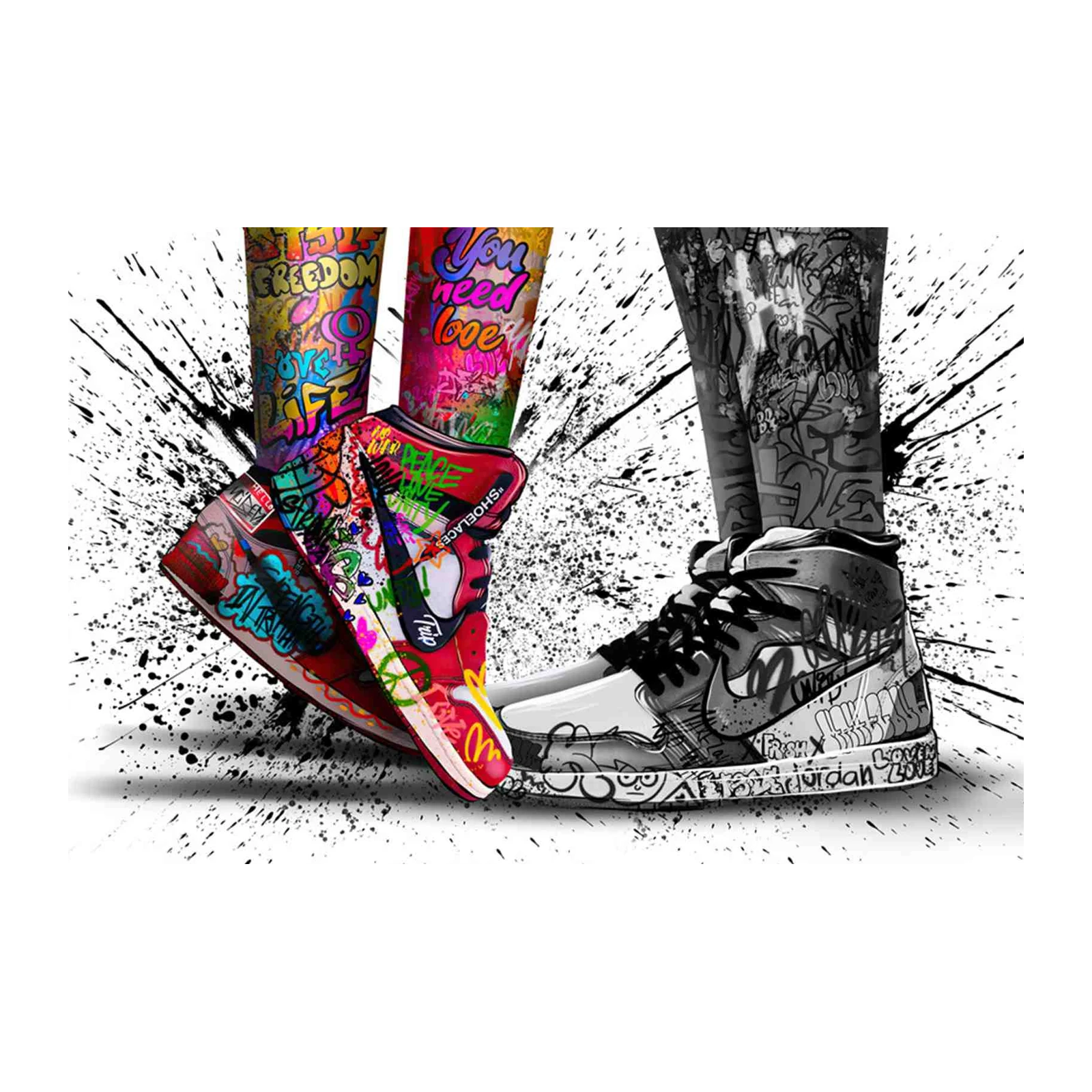 Graffiti Kicks Street Art Wall Art