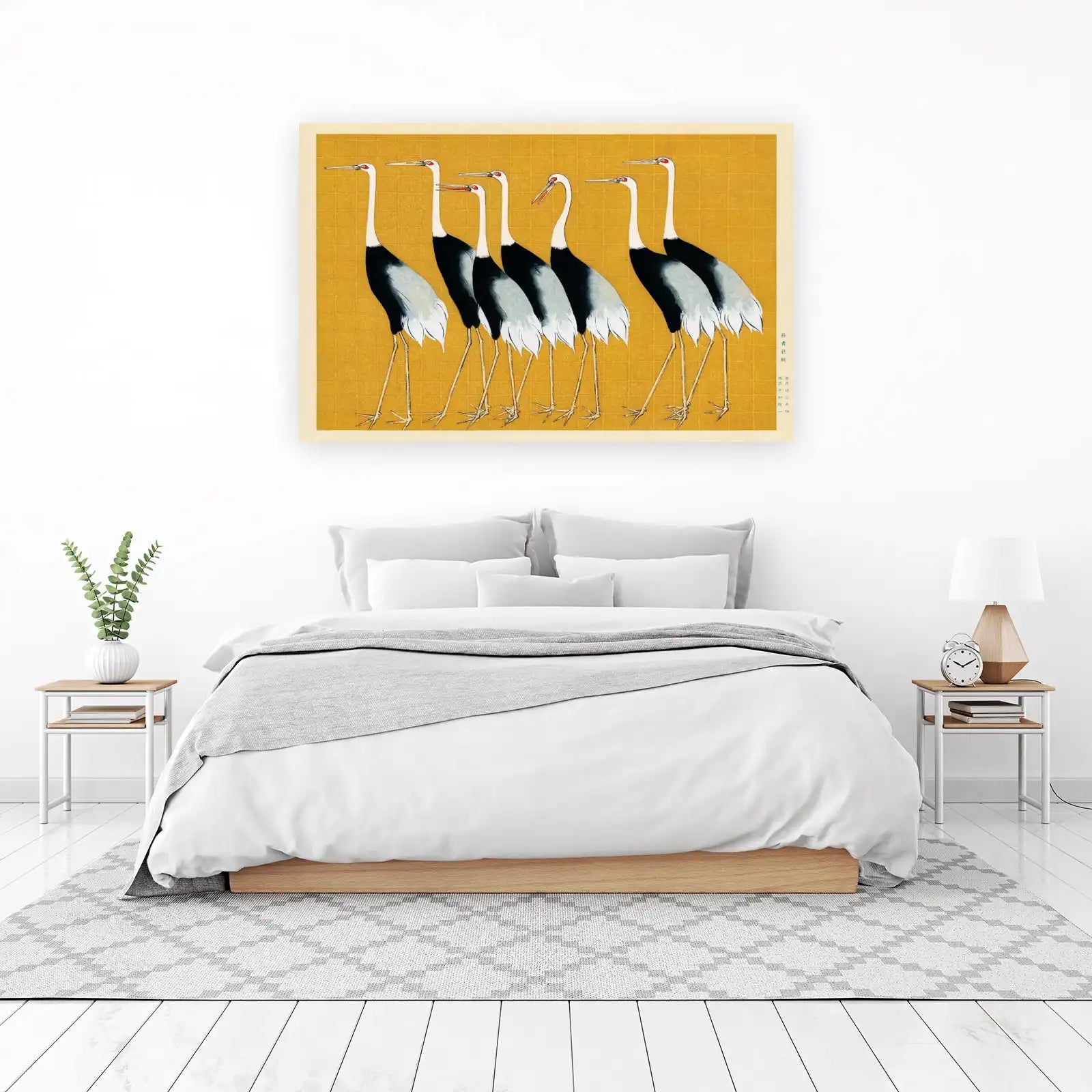 Elegant Cranes Japanese Art Wall Art