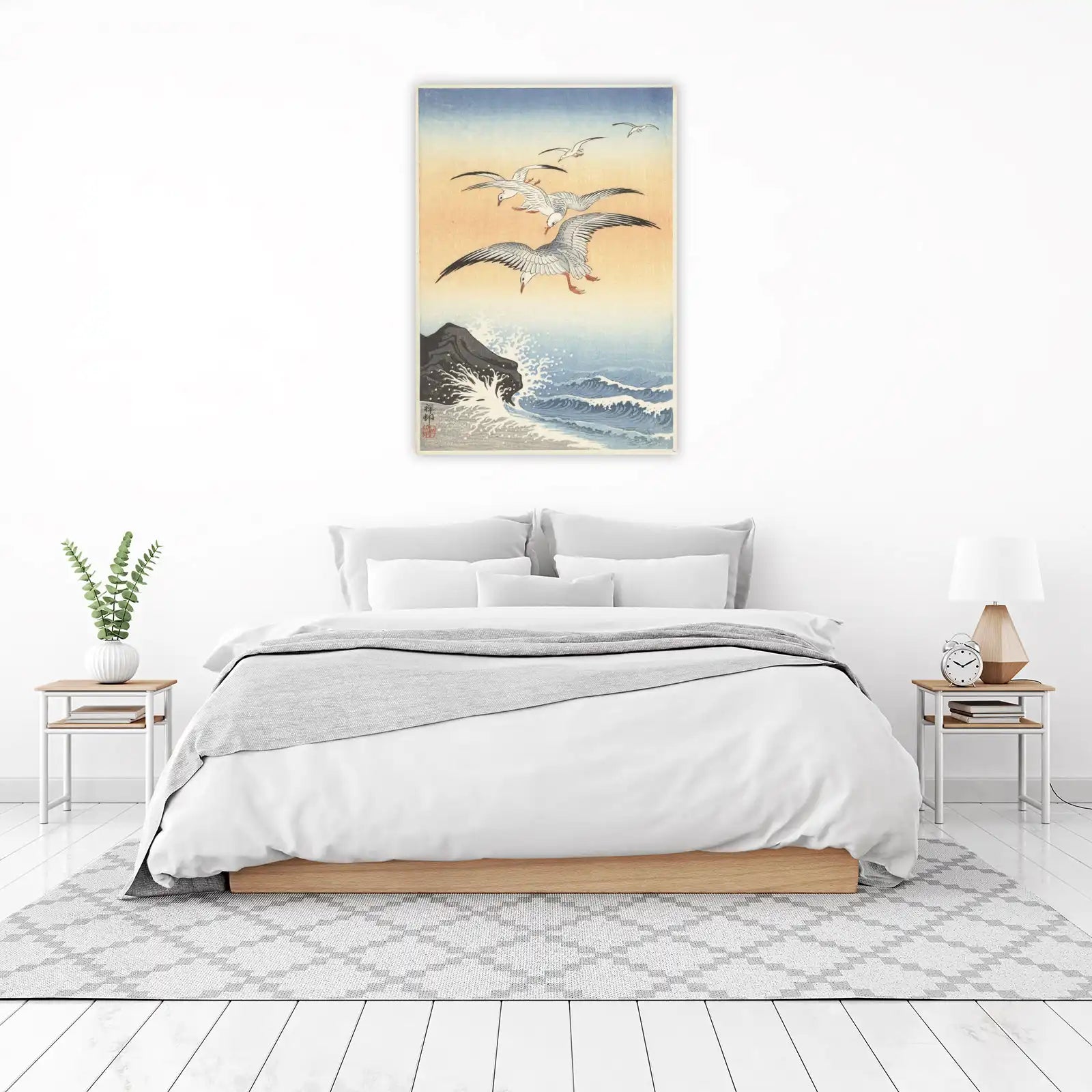 Seagulls Over Waves Wall Art