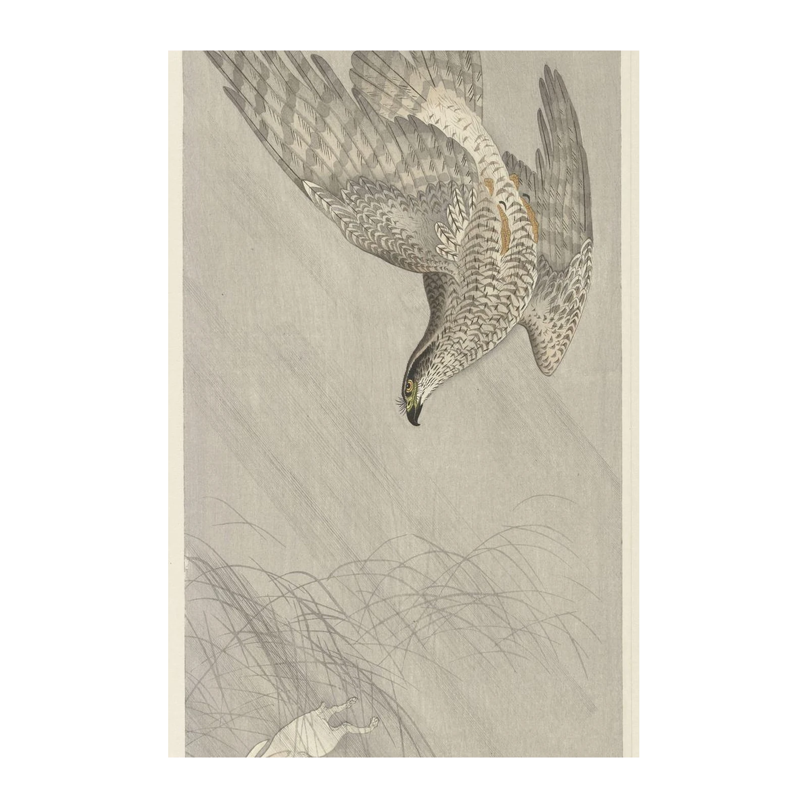 Japanese Bird of Prey & Rabbit Wall Art