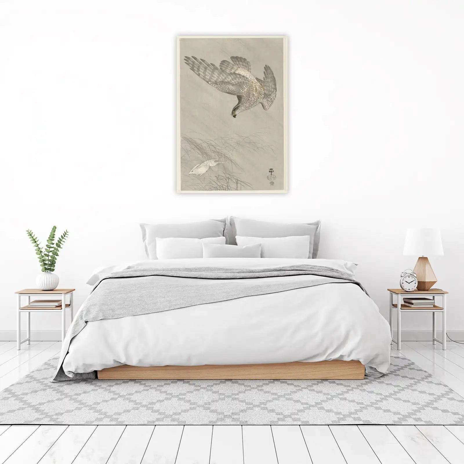 Japanese Bird of Prey & Rabbit Wall Art