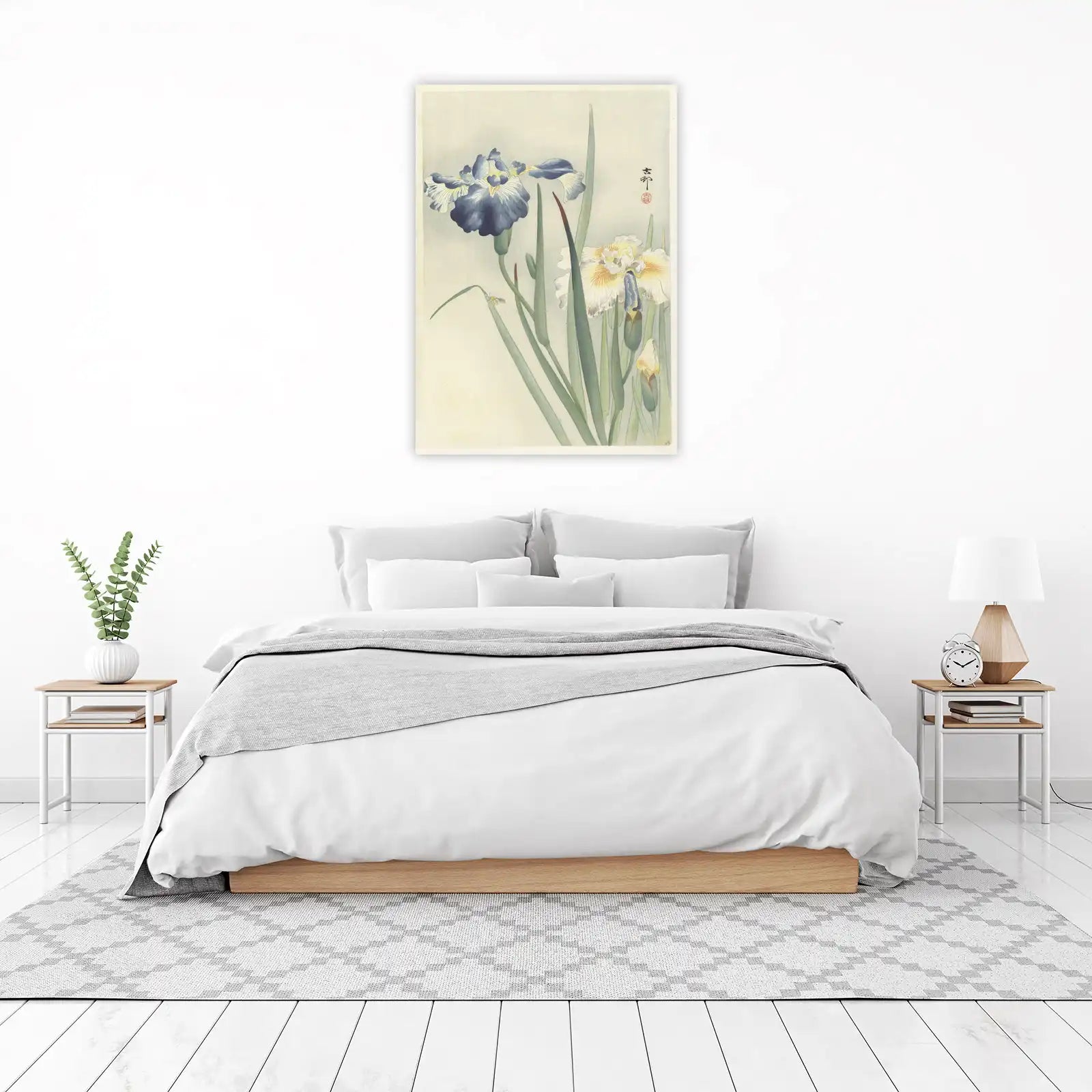 Elegant Iris Bloom Japanese Art Wall Art